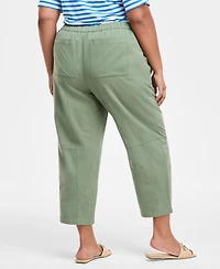 On 34th Trendy Plus Barrel-Leg Utility Pants, Exclusively at Macy's