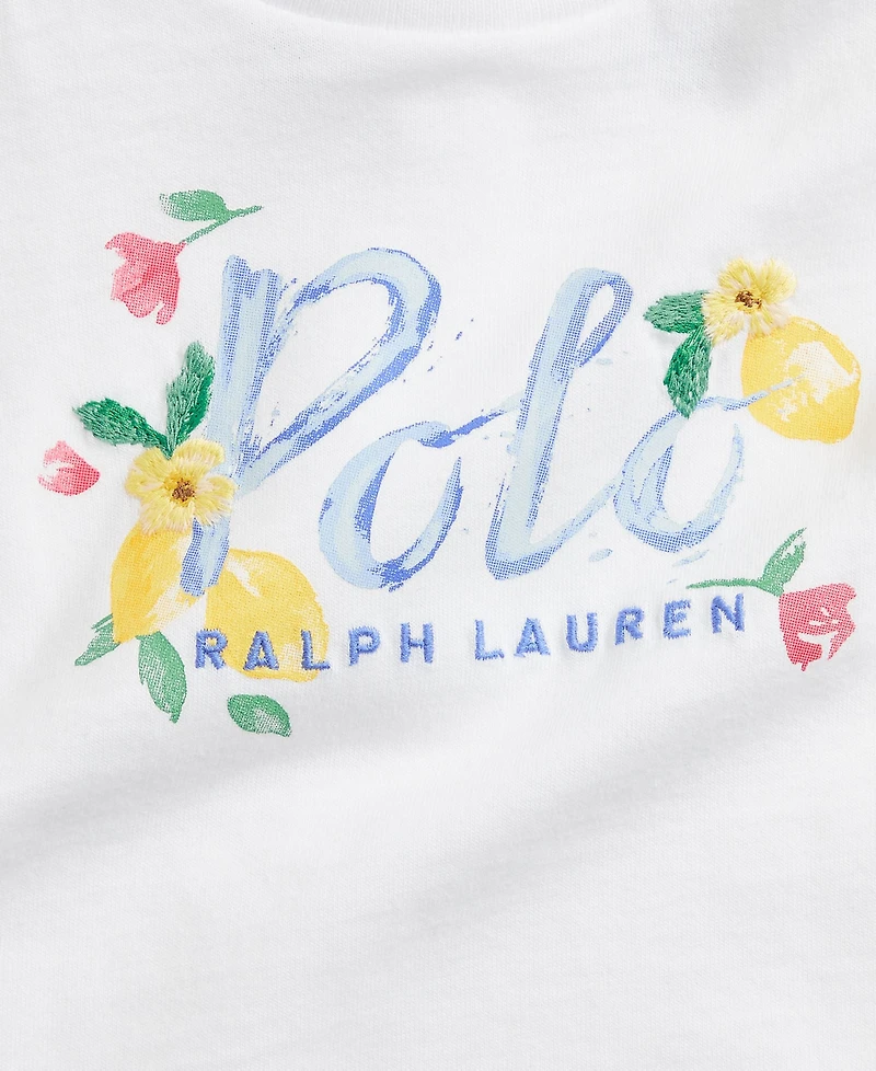Polo Ralph Lauren Baby Girls Floral Logo Tee & Pant Set