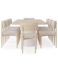 Lunare 9-Pc. Dining Set (Rectangular Table & 8 Curved Chairs)