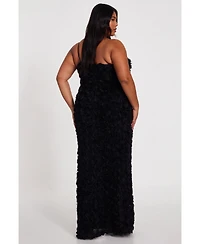 Quiz Plus Cut Out 3D Floral Maxi Dress