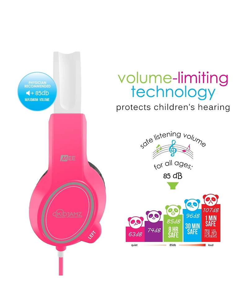 Mee audio KidJamz KJ35 (3 Pack) 3.5mm Kid's Headphones w/ Inline Microphone