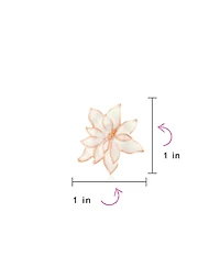 Bling Jewelry Large Statement Poinsettia Brooch Clip-On Earrings Set White Red Enamel