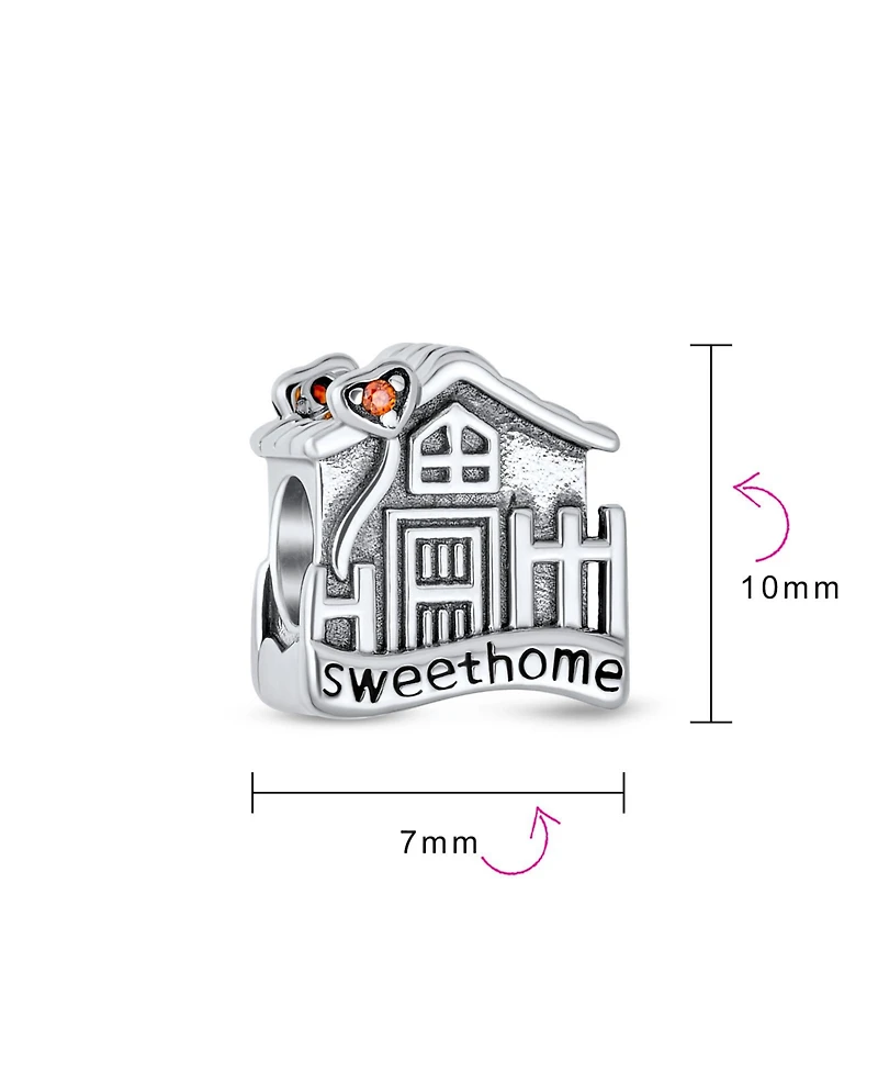 Bling Jewelry Sweet Home Flower Heart Charm Bead New Homeowner in Sterling Silver