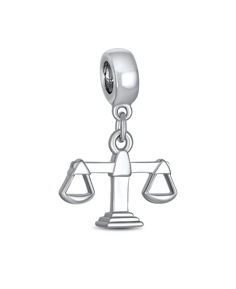 Bling Jewelry Judge Lawyer Scales Of Justice Libra Zodiac Dangle Charm Bead Sterling Silver