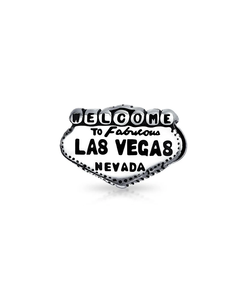 Bling Jewelry Welcome to Las Vegas Charm Bead Sterling Silver European Bracelet