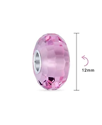 Bling Jewelry Faceted Murano Glass Charm Bead with Sterling Silver Core