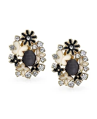 Bling Jewelry Green Pink Black Multi Color Button Style Clip-On Earrings Non-Pierced Ears