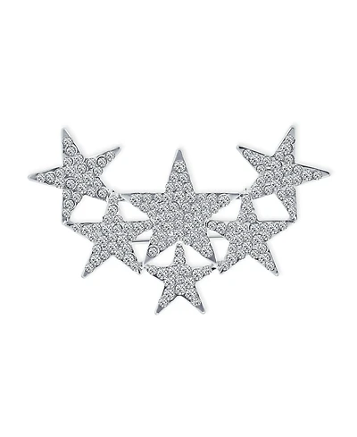 Bling Jewelry Large Statement Celestial Patriotic Usa Rock Star Crystal Stars Brooch Pin