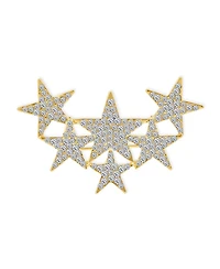 Bling Jewelry Large Statement Celestial Patriotic Usa Rock Star Crystal Stars Brooch Pin