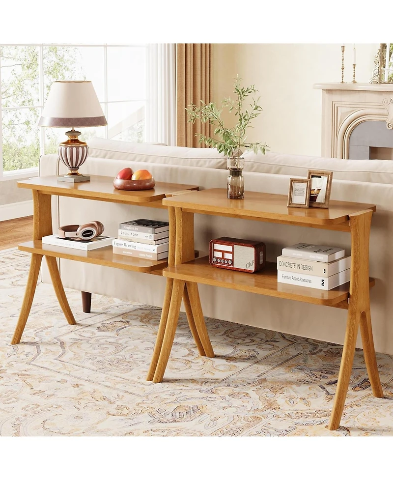 Tribesigns Narrow Side Table Set for Living Room