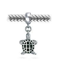 Bling Jewelry Nautical Green Turtle Dangle Charm Bead Sterling Silver European Bracelet
