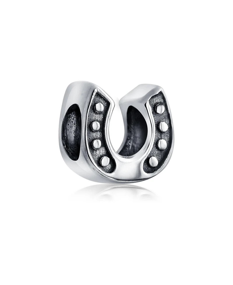 Bling Jewelry Lucky Horseshoe Charm Bead Sterling Silver European Bracelet