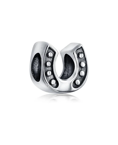 Bling Jewelry Lucky Horseshoe Charm Bead Sterling Silver European Bracelet