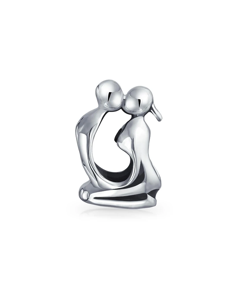 Bling Jewelry Couples Kissing Lovers Charm Bead Sterling Silver European Bracelet