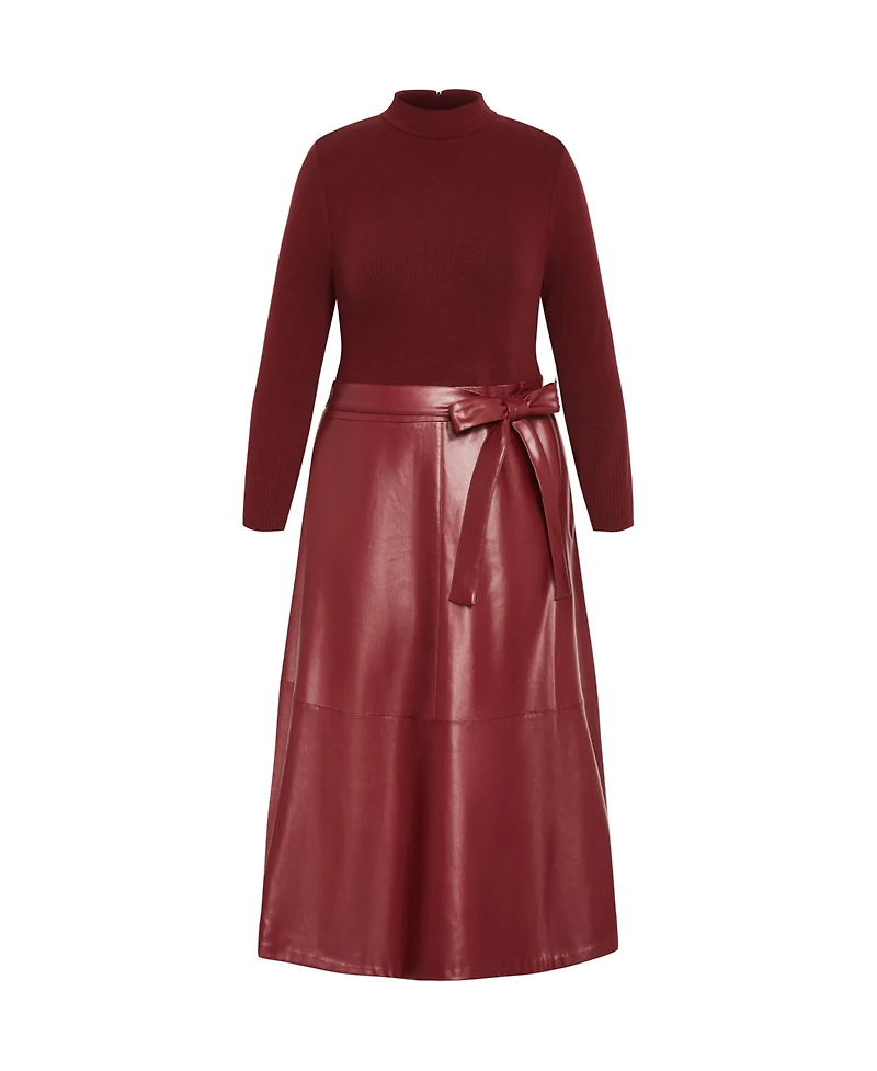 City Chic Plus Lola Mixed Media Dress