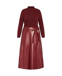 City Chic Plus Lola Mixed Media Dress