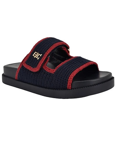 Tommy Hilfiger Women's Landyn Crochet Double Band Flat Sandals