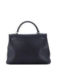 Pre-Owned HERMES Kelly 32 Handbag Black Togo with Brushed Palladium Hardware