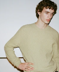 Mango Men's Slim-Fit Braided Knit Sweater