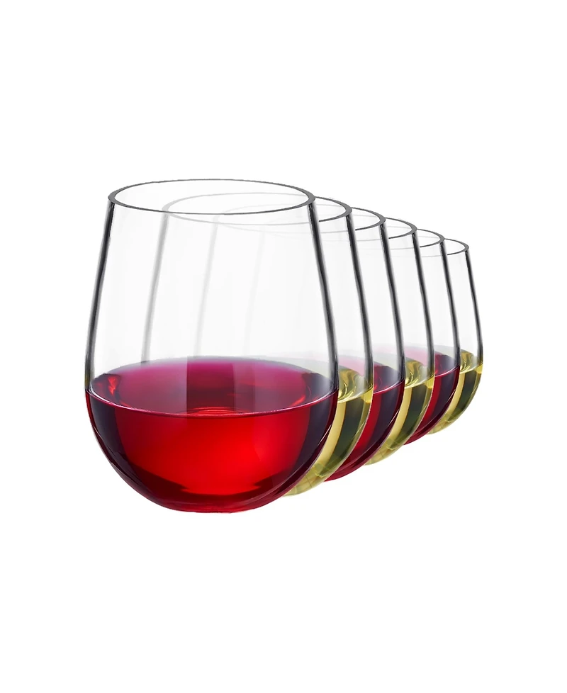The Wine Savant Tritan Unbreakable Stemless Plastic Wine Glasses, Set of 6