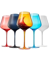 The Wine Savant Colors of New York City Wine Glasses, Set of 5