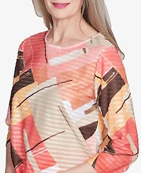 Alfred Dunner Petite Catalina Island Colorful Patchwork Top