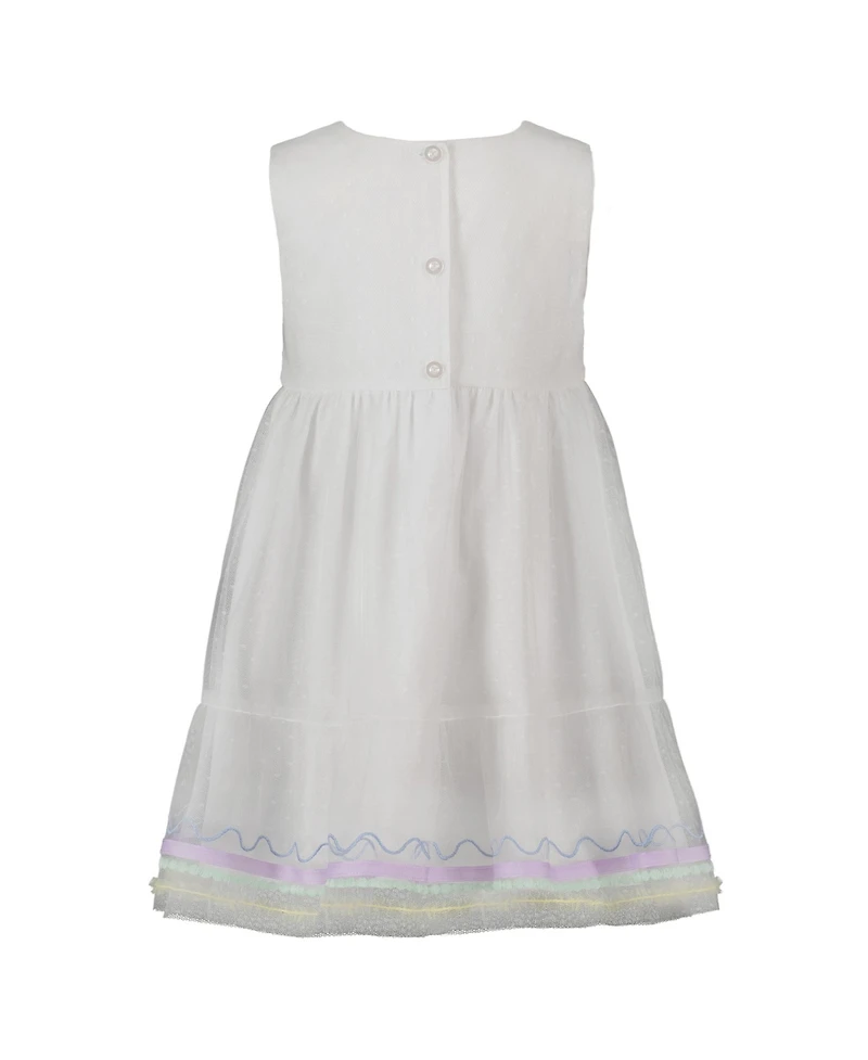 Blueberi Boulevard Toddler and Little Girls Multicolor Embroidered Tulle Dress