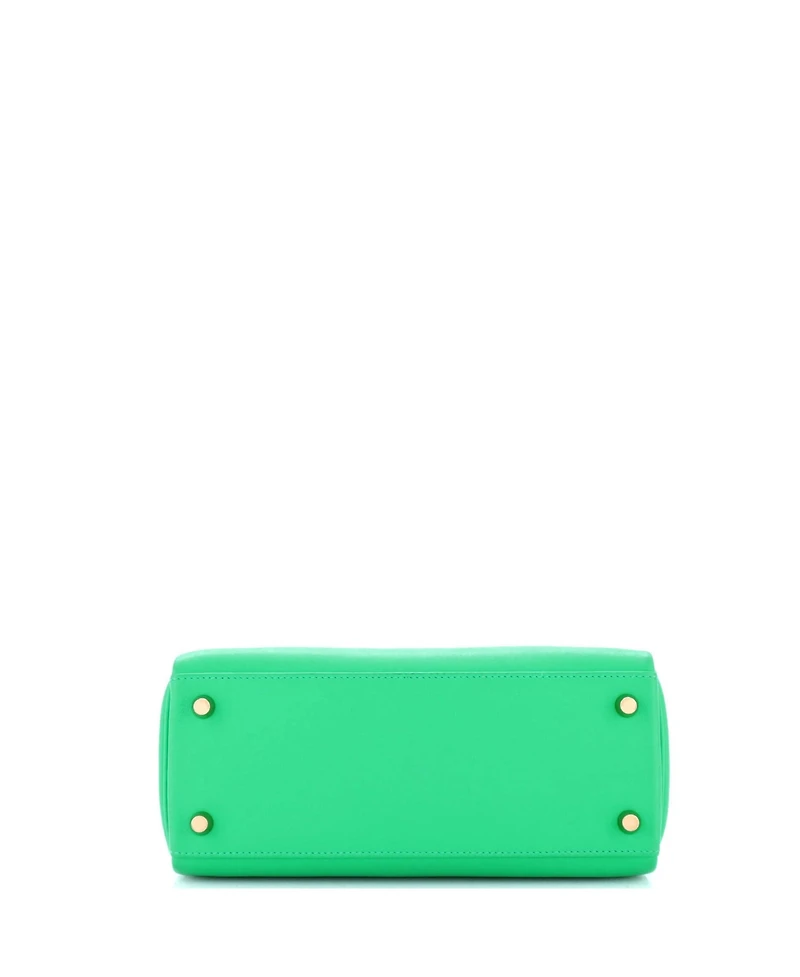 Pre-Owned HERMES Kelly 25 Handbag Green Swift with Gold Hardware
