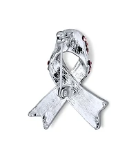 Bling Jewelry Open Heart Enamel Crystal Brooch Pin Awareness Ribbons