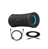 Sony Ult Field series Speaker - SRSULT70 (Black) with 6' Usb-c Braided Nylon Charge and Sync Cable and 10' Aux Cable bundle