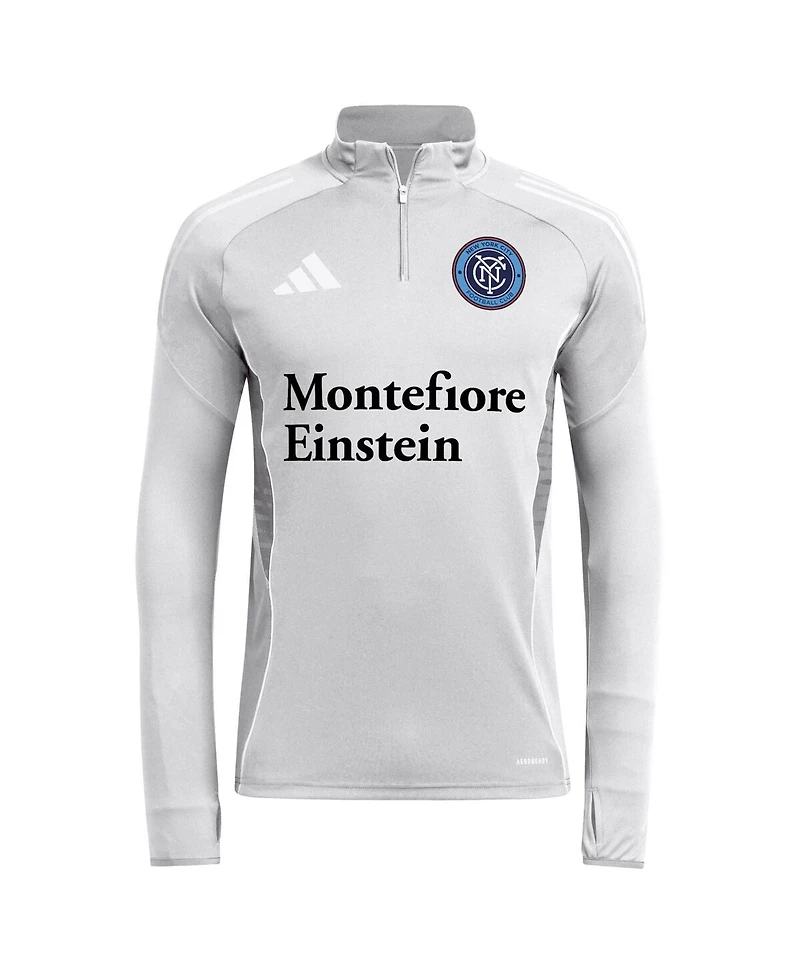 Adidas Men's Silver New York City Fc 2025 Quarter-Zip Long Sleeve Training Top