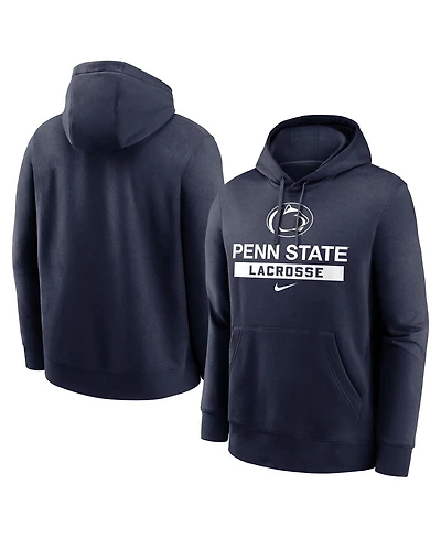 Nike Men's Navy Penn State Nittany Lions Lacrosse Stacked Fleece Pullover Hoodie