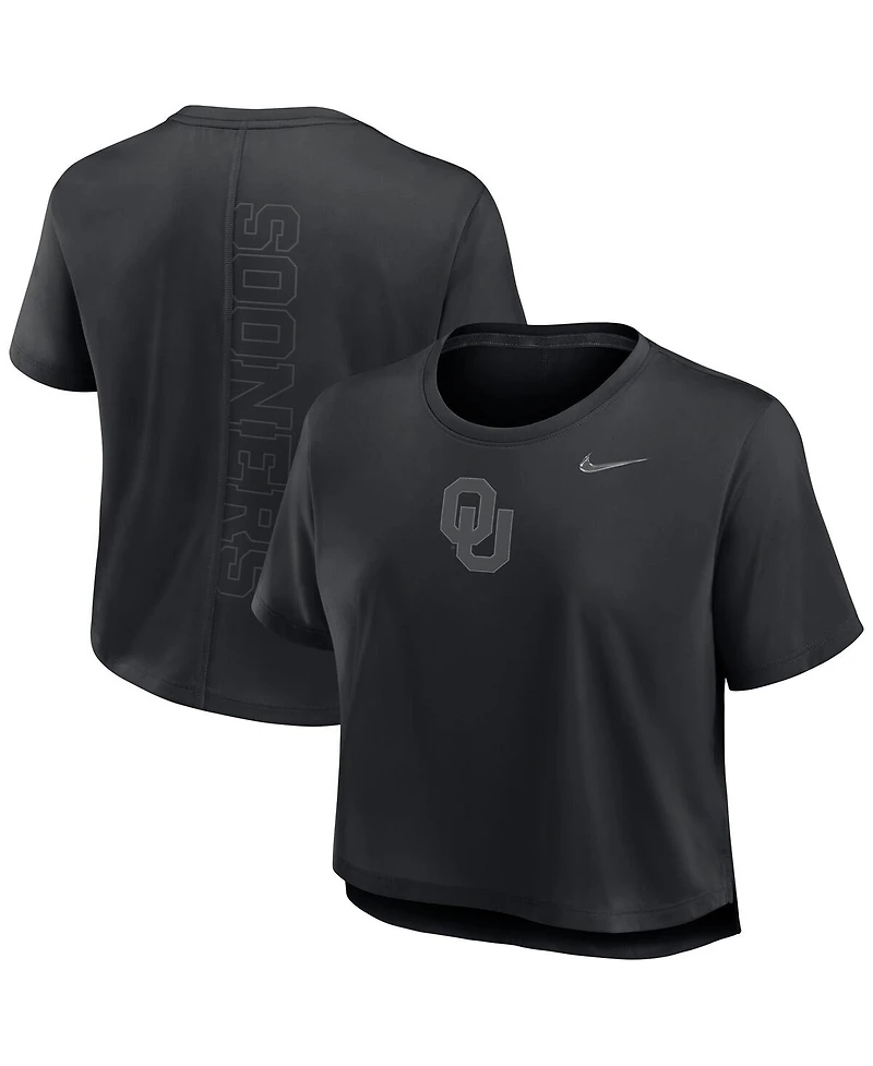 Nike Women's Black Oklahoma Sooners Performance Cropped T-Shirt