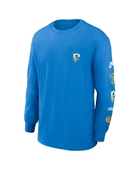 Nike Men's Powder Blue Los Angeles Chargers Rewind Heavy Max 90 Pocket Long Sleeve T-Shirt