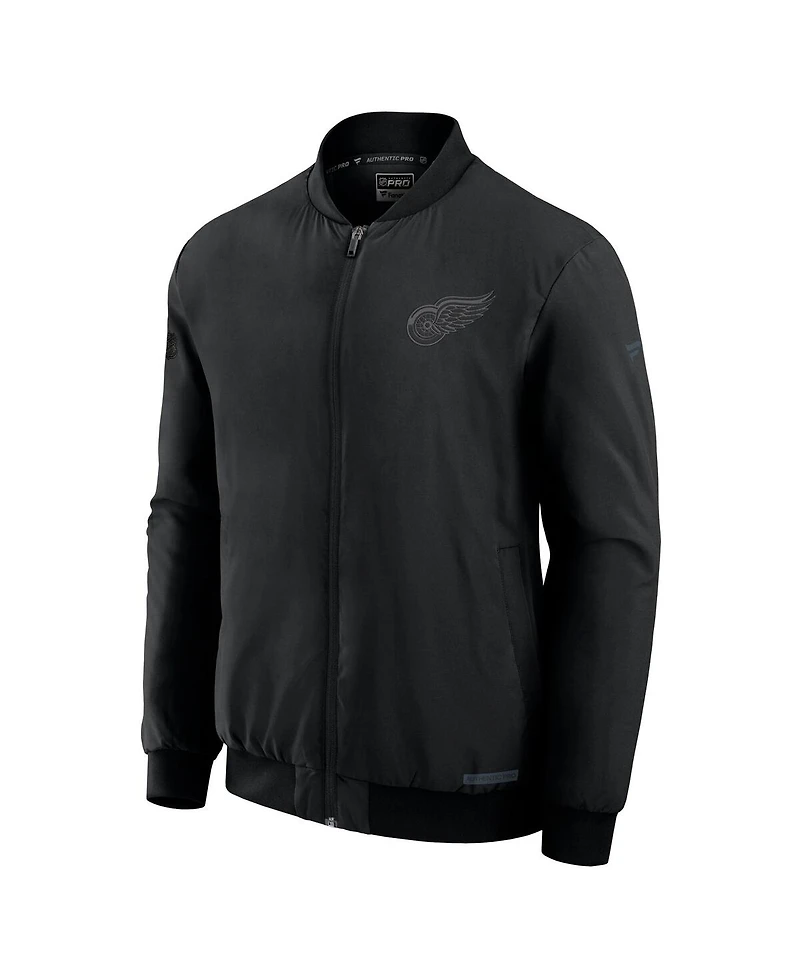 Fanatics Men's Black Detroit Red Wings Authentic Pro Road Full-Zip Bomber Jacket