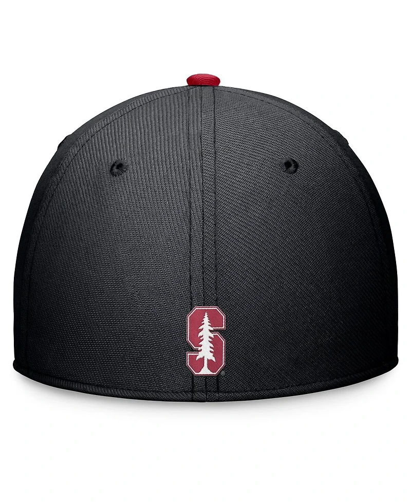 Nike Men's Black Stanford Cardinal Primetime Rise Swoosh Flex Hat