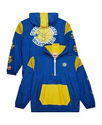 Mitchell & Ness Men's and Women's Royal Golden State Warriors Hardwood Classics Team Og 3.0 Anorak Half-Zip Windbreaker Jacket