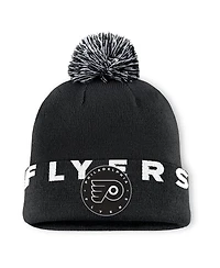 Fanatics Men's Black Philadelphia Flyers Fundamental High Stick Cuffed Knit Hat with Pom