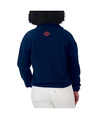 Wear by Erin Andrews Women's Navy Columbus Blue Jackets Polar Fleece Half-Zip Jacket