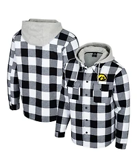 Colosseum Men's Black/White Iowa Hawkeyes Buffalo Plaid Full-Zip Jacket