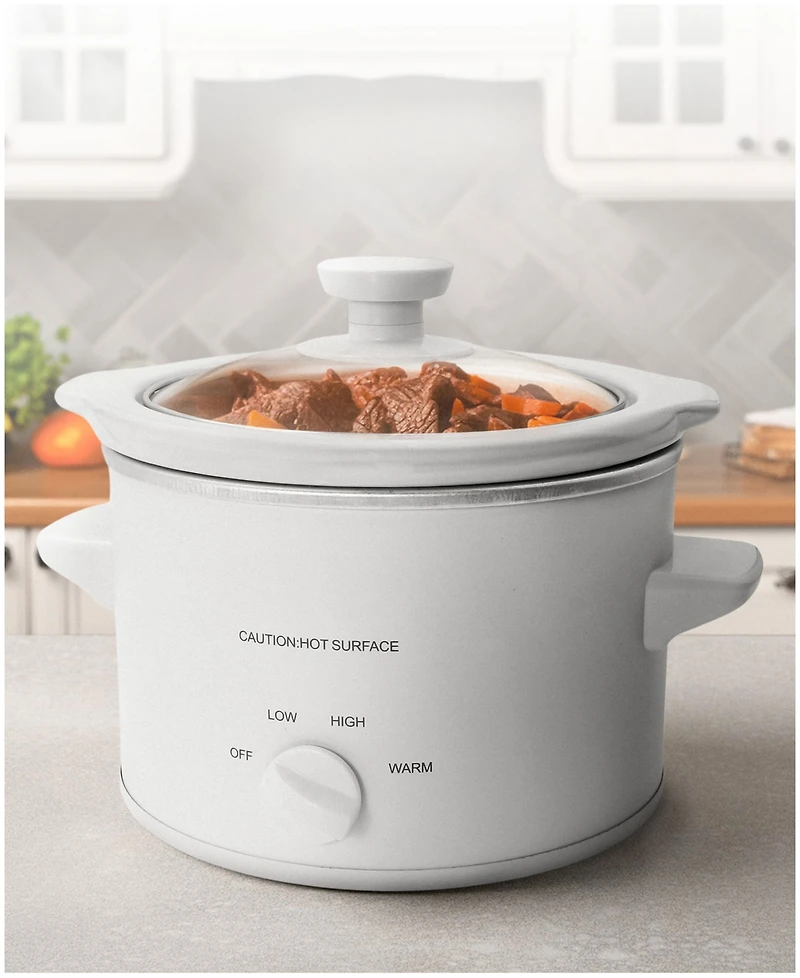 Elite Cuisine 1.5 Quart Mini Stainless Steel Slow Cooker