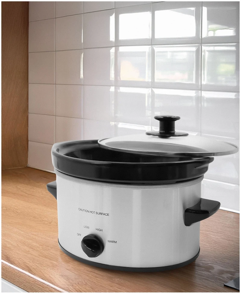 Elite Cuisine 2 Quart Oval Stainless Steel Slow Cooker