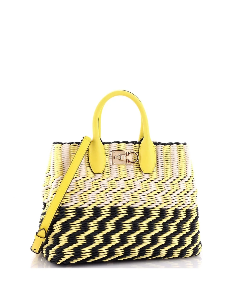 Pre-Owned Salvatore Ferragamo Small Studio Satchel Woven Cord