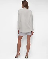 Dkny Women's Notch-Collar One-Button Logo-Patch Blazer