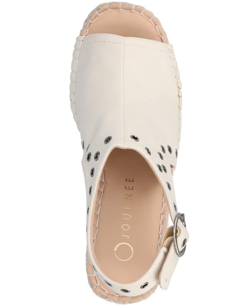 Journee Collection Women's Crisie Peep Toe Espadrille Wedge Sandals