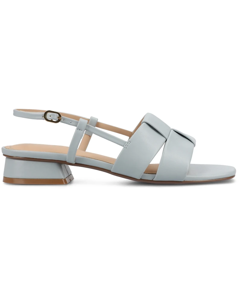 Journee Collection Women's Tabatha Block Heel Slingback Flat Sandals