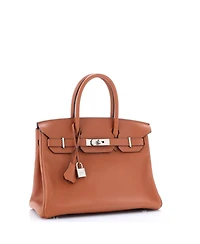 Pre-Owned HERMES Birkin 30 Handbag Brown Novillo with Palladium Hardware