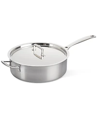 Le Creuset Classic Stainless Steel Round Saute Pan with Lid, 6 Qt.