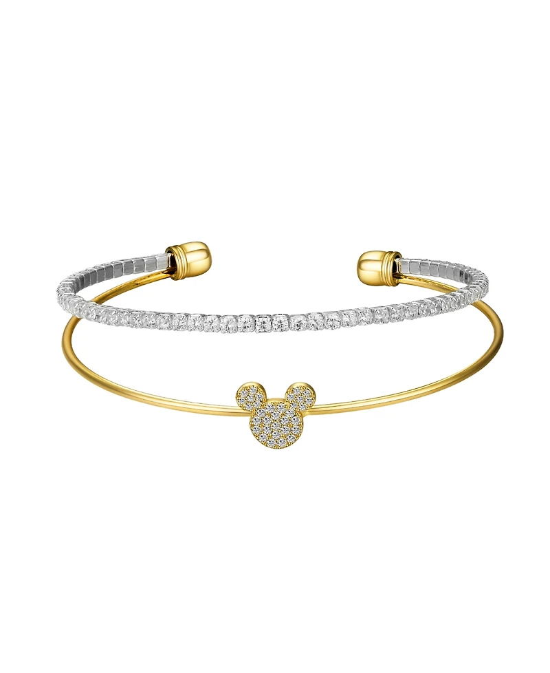 Disney Cubic Zirconia Mickey Mouse Cuff Bracelet