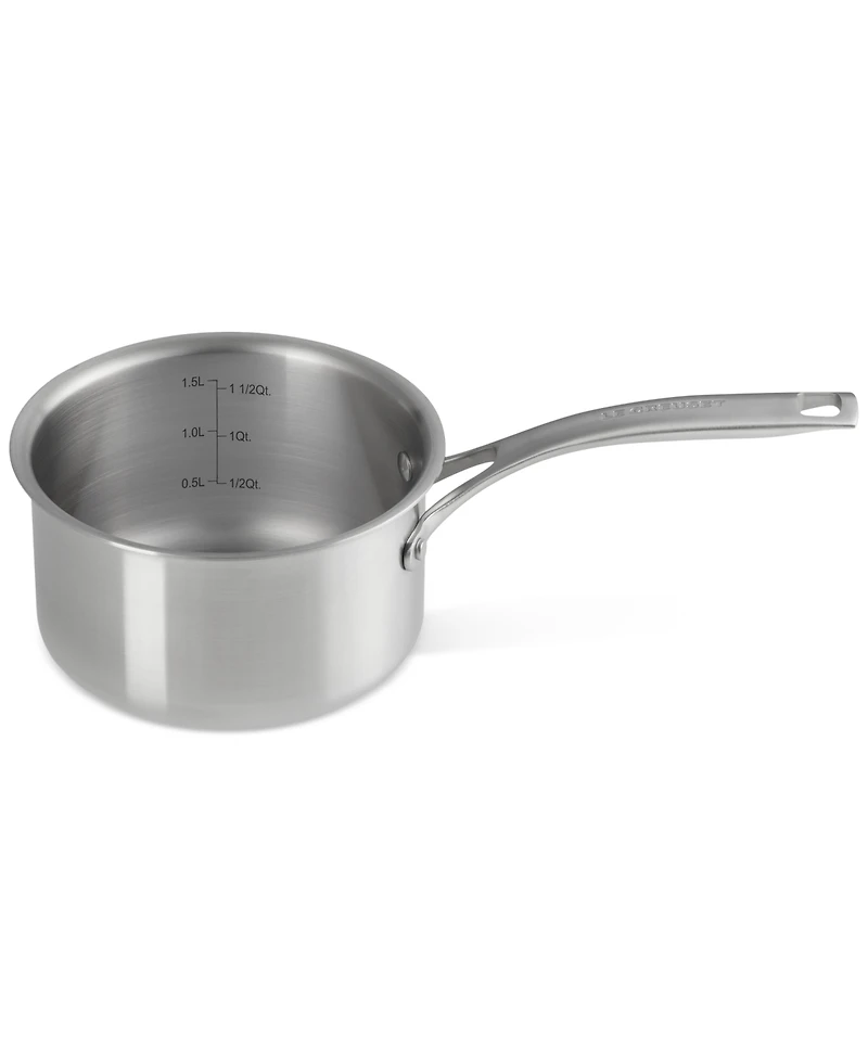 Le Creuset Essential Stainless Steel Round Saucepan with Lid, 2 Qt.